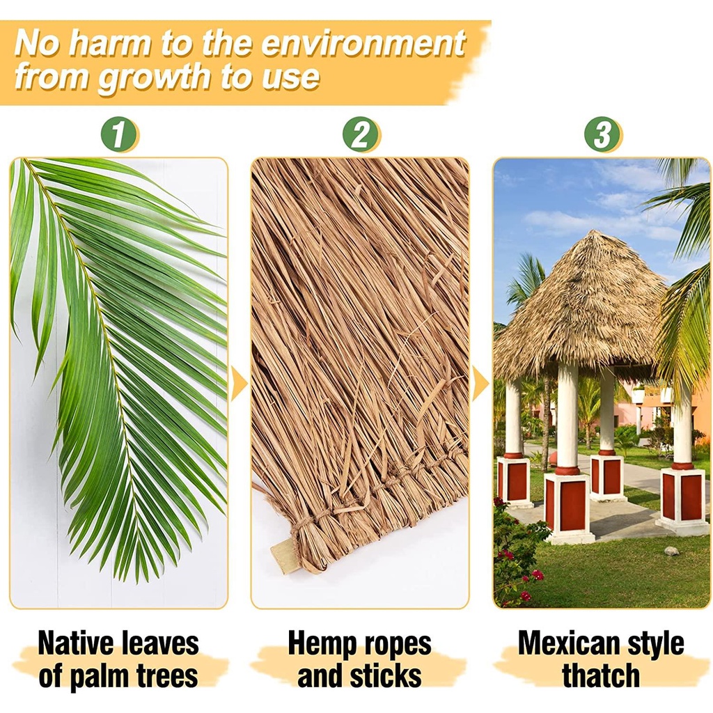 Mexican Straw Roof- Natural Palm Thatch Rolls Tiki Roof, Tiki ...