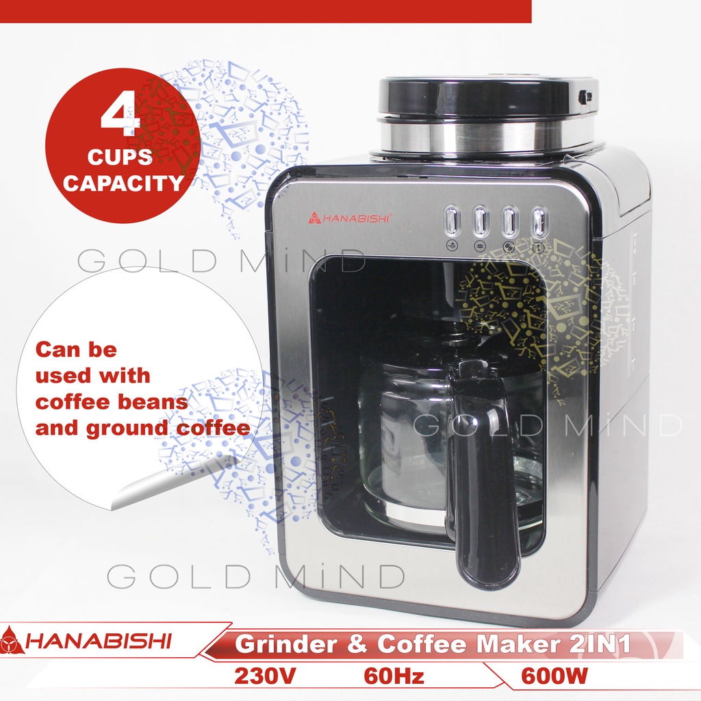 hanabishi coffee maker with grinder