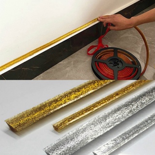 300cm Mirror Stainless Steel Wall Moulding Trim Line Sticker Self-adhesive  Flat