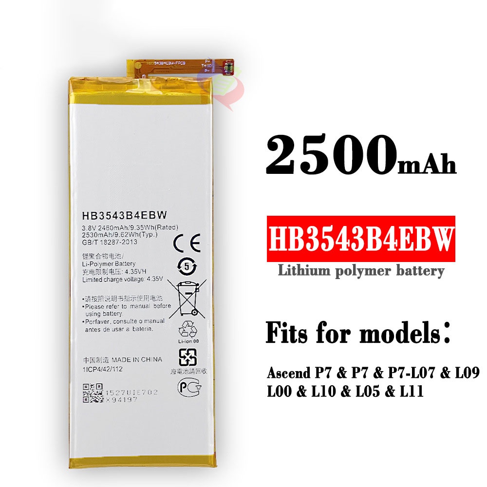 Huawei Ascend P7 P7-L07 L09 L00 L10 L05 L11 Battery HB3543B4EBW Battery ...