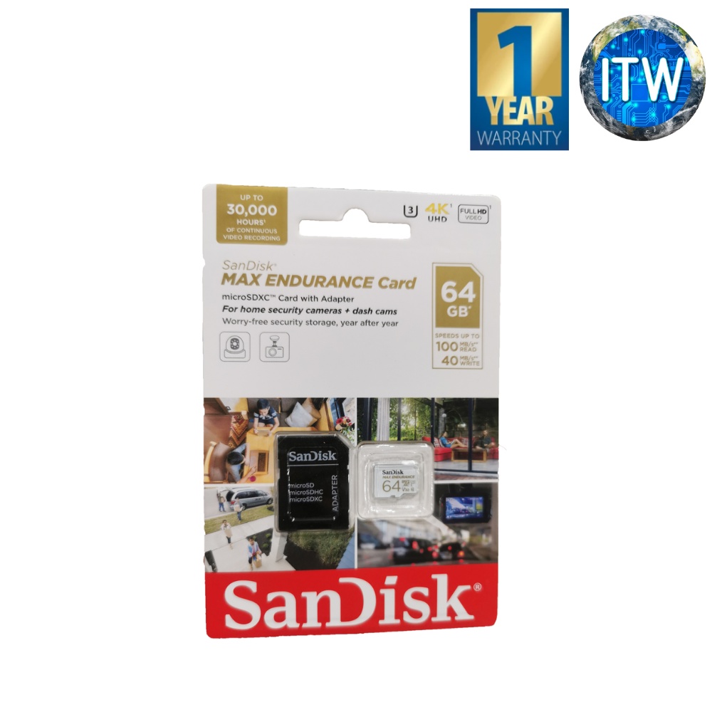 Itw SanDisk MAX ENDURANCE 64GB microSD™ Card from SanDisk (SDSQQVR