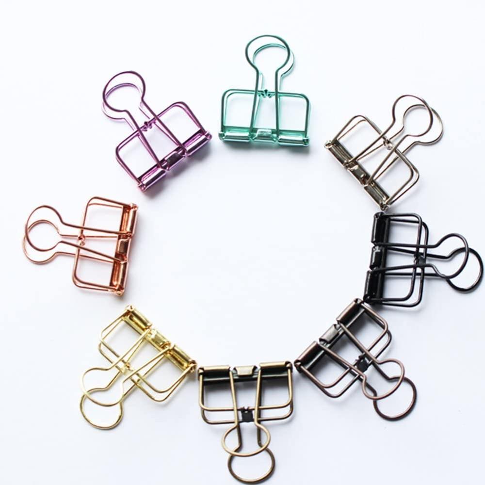 10Pcs Retro Metal Hollow Out Binder Clip Invoice Bill Clip Decorative Paper Clips for Office