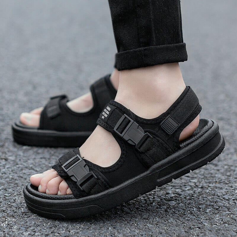 Summer Men's Sandals Korean Fashion Casual Outdoor Sandals Platform ...