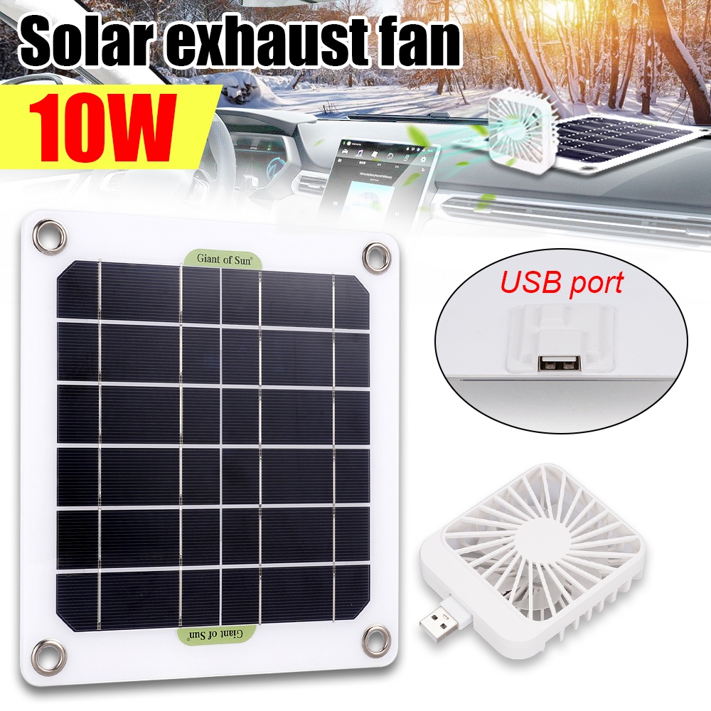 10W Solar Panel Powered Fan Mini Ventilator Solar Exhaust Fan Kit For ...