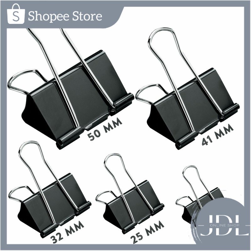 JDL Paper Clip Black per box / 19mm 25mm 32mm 41mm 51mm small big paper ...