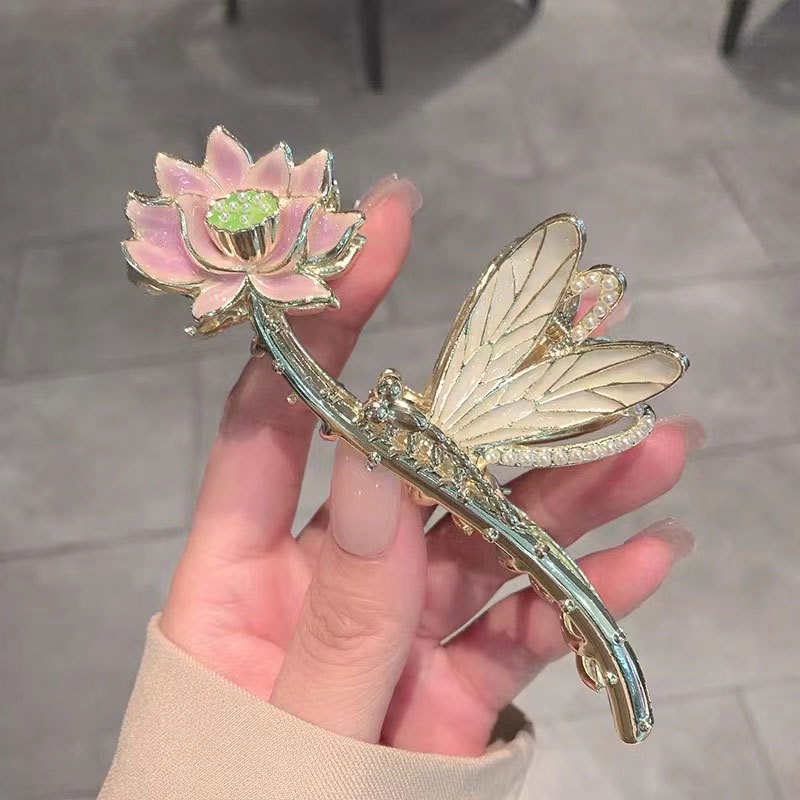 Fashional Lily Hair Clips Cute Large Metal Hair Claw Beautiful Hair