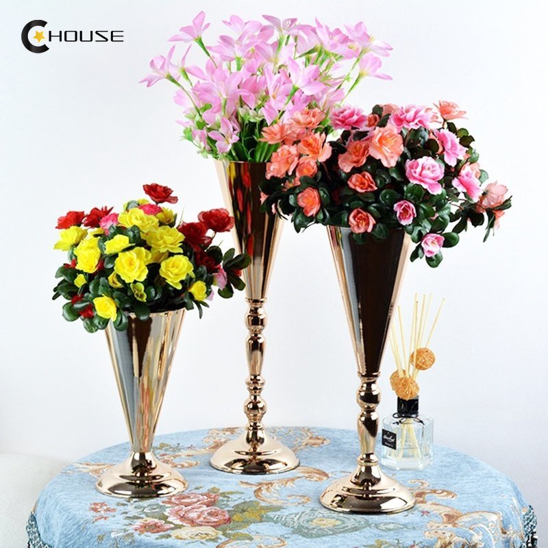 Wedding Props Decoration Luxury Flower Vases Gold Flower Vase Table