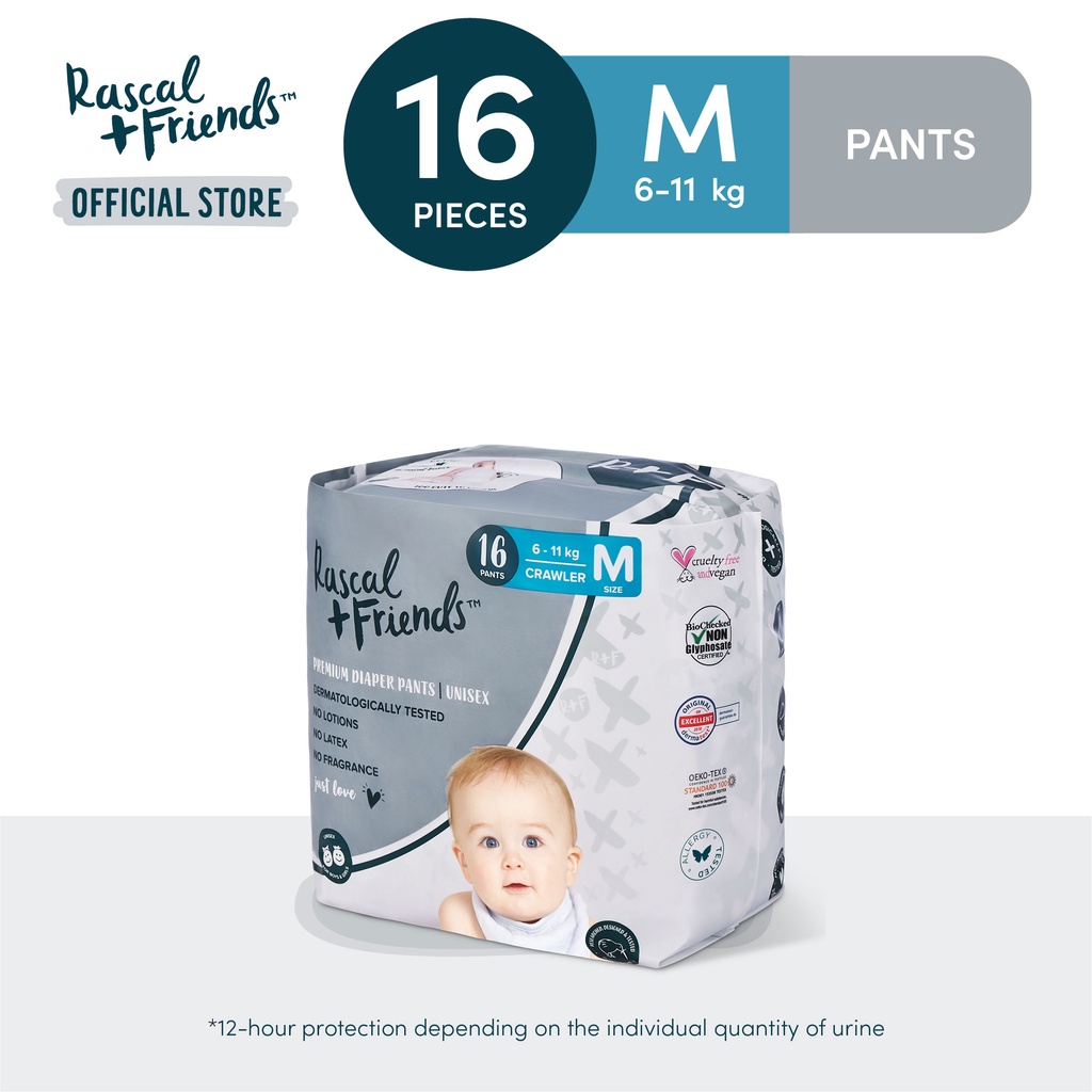 Rascal + Friends Diaper Pants Convenience Pack Medium, 16 Pads