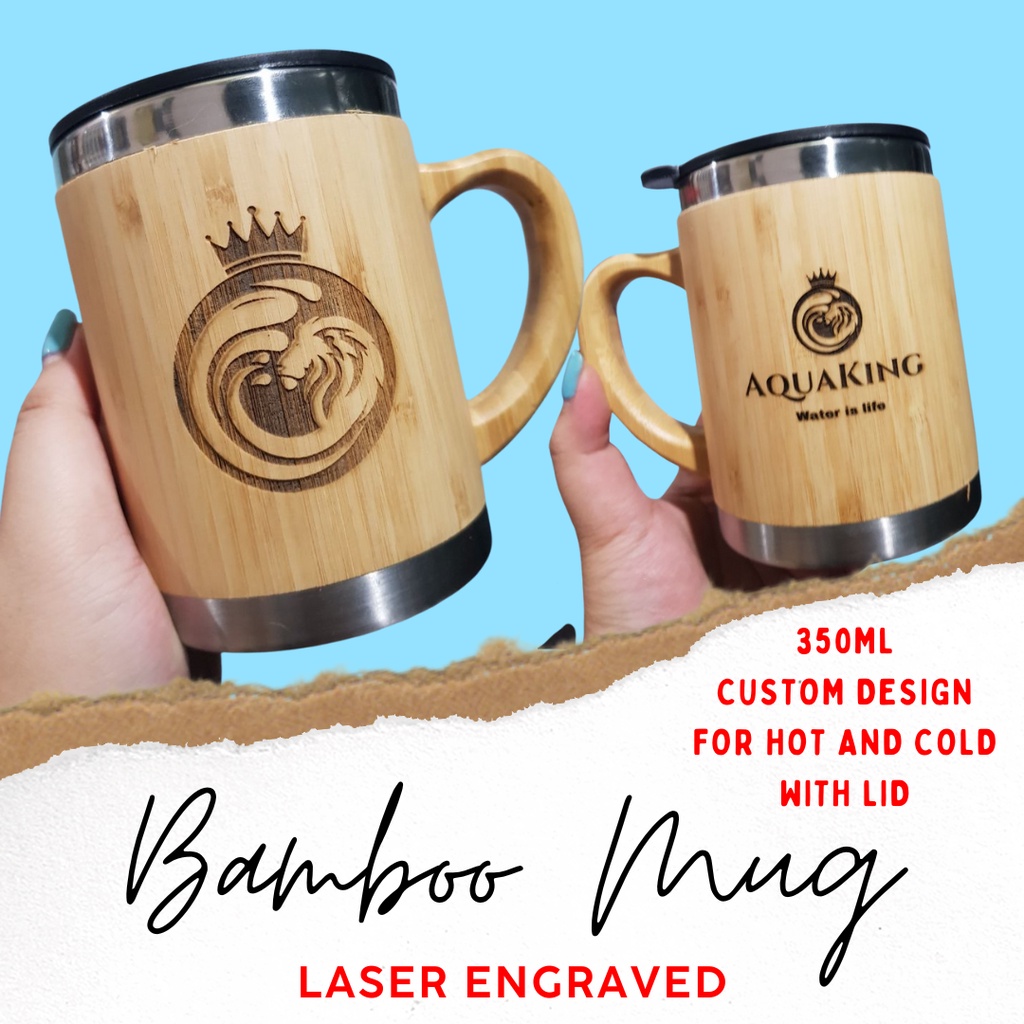 Laser Engraved Personalized Bamboo Mug Shopee Philippines