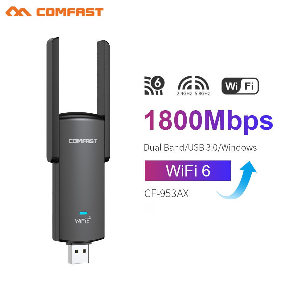 COMFAST CF-953AX 1800Mbps USB3.0 WiFi Dongle For PC 2.4G & 5G High ...