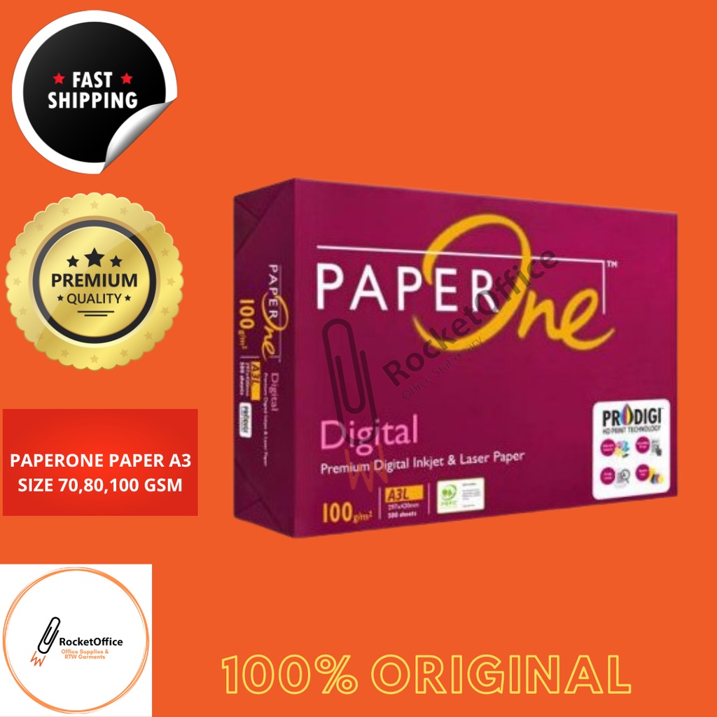 Paper One Bond Paper A3 SIZE 70/80/100 GSM PER REAM Shopee Philippines