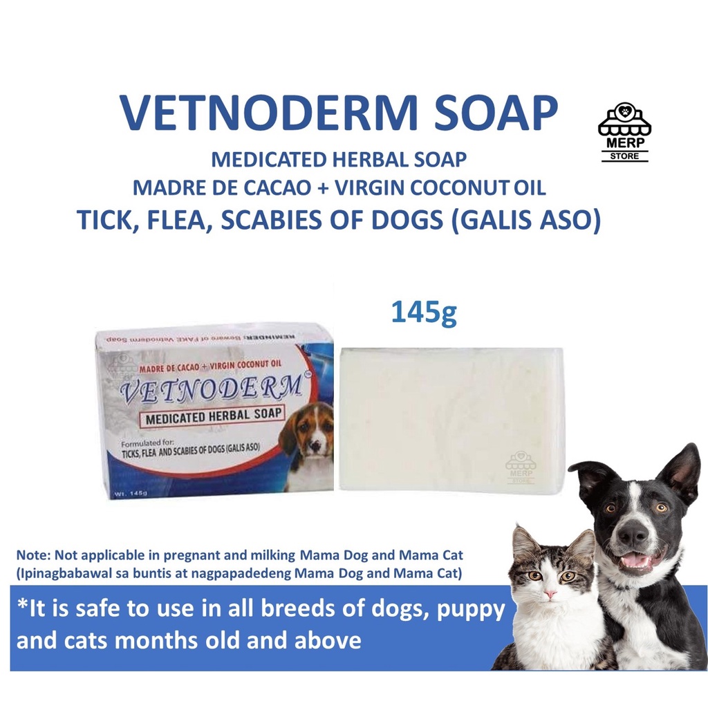 Vetnoderm Medicated Herbal Soap for Dogs and Cats Tick, Fleas, Scabies