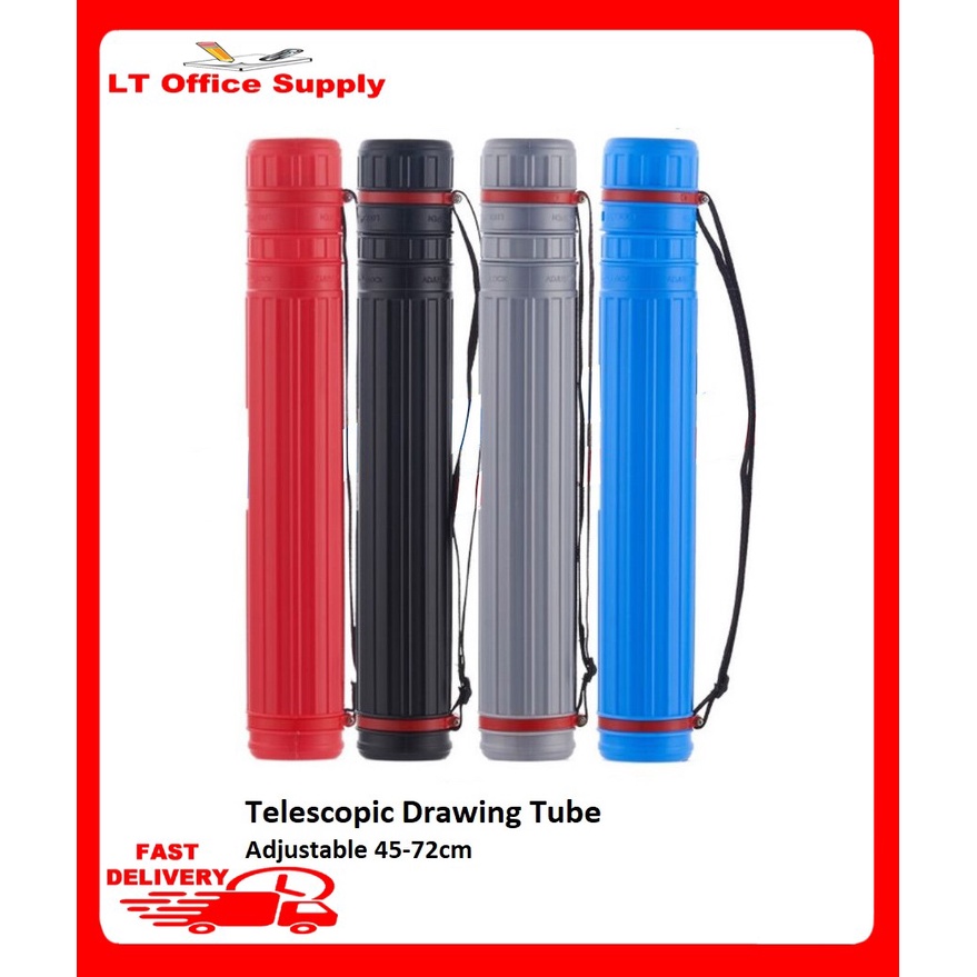 Drawing Tube Blueprint Case Telescoping Art Tube Large Plastic Black