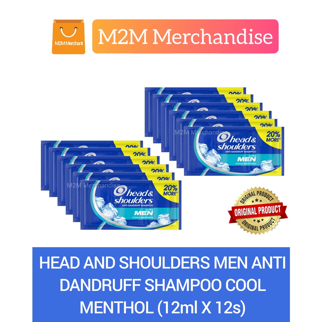 HEAD AND SHOULDERS MEN ANTI DANDRUFF SHAMPOO - COOL MENTHOL (12ml X 12s ...