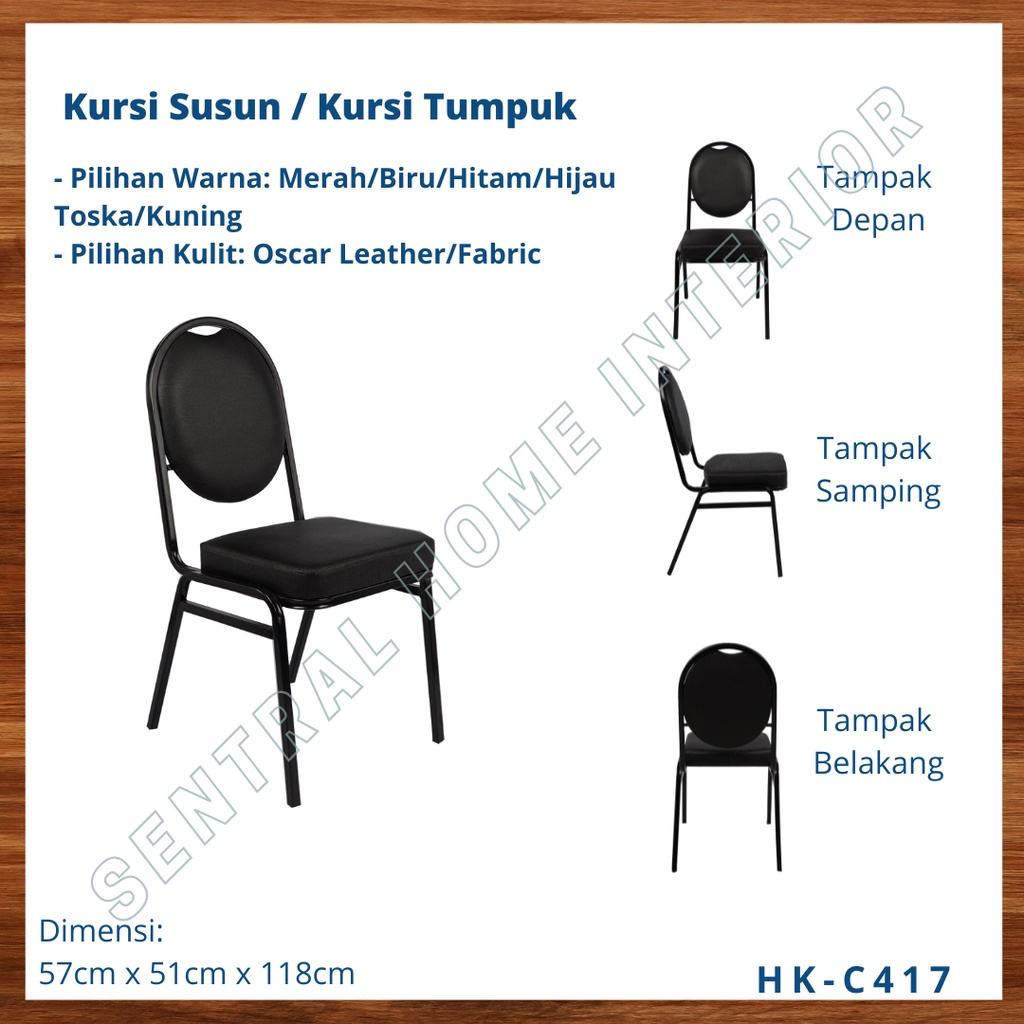 HITAM Stacking Bench Chair/ Stack/Aula - Black Coating Legs | Hk-c417 ...
