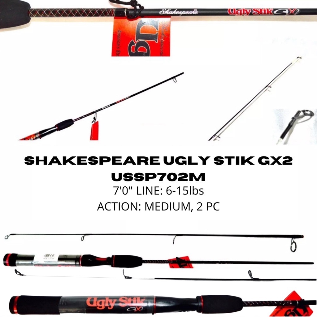 Shakespeare Ugly Stik GX2 Spinning Rod - Allround Angelrute Für Boot & Küste