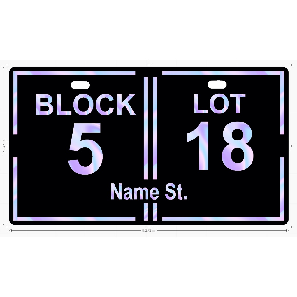 Personalized House Address Plate Block Lot Signage House Number Plate