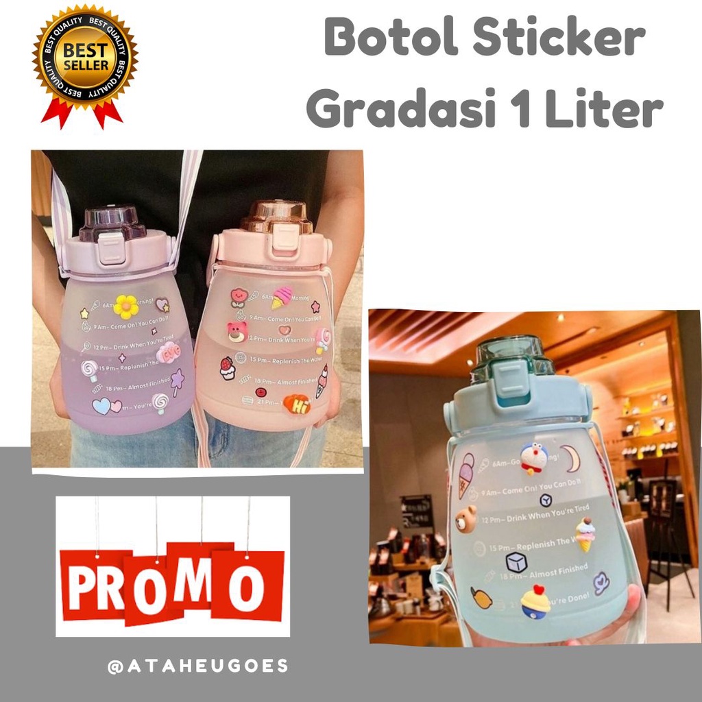 ️ ️ Free Sticker Drinking Bottle 1 3 Liter 1.3L Color Motivation Bottle ...