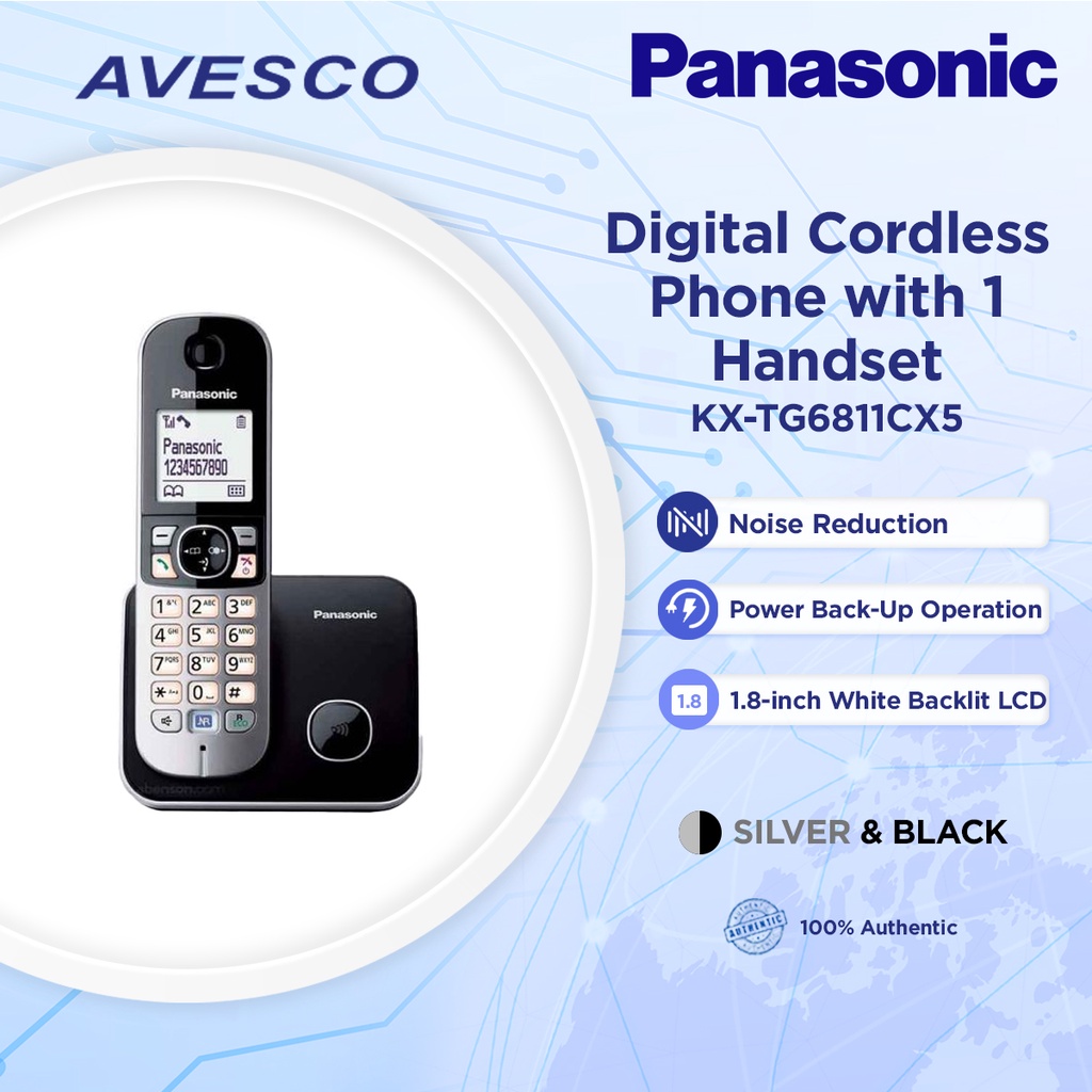 Panasonic KX-TG6811CX5 Digital Cordless Phone with 1 Handset | Shopee ...