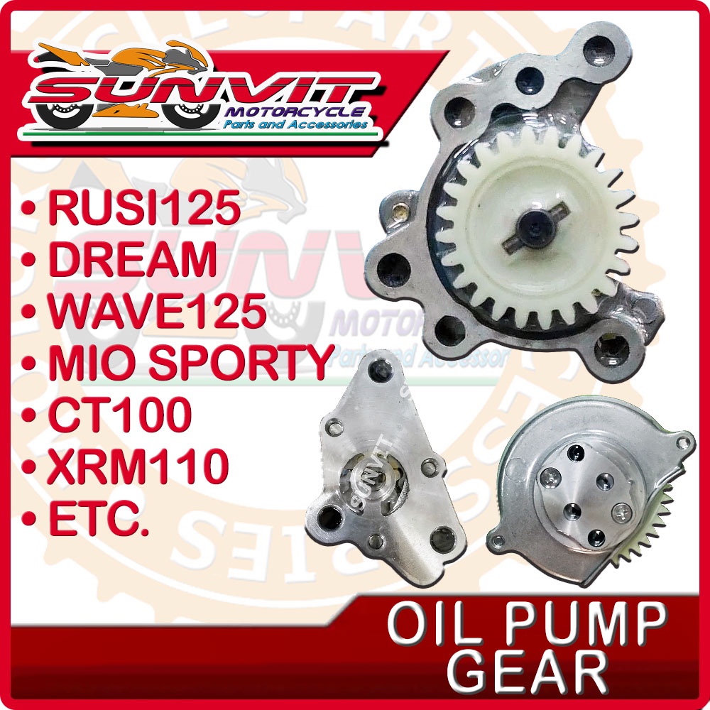 MOTORCYCLE OIL PUMP GEAR TMX/RUSI125/CB125 DREAM WAVE125 MIO CT100 XRM110 Shopee Philippines