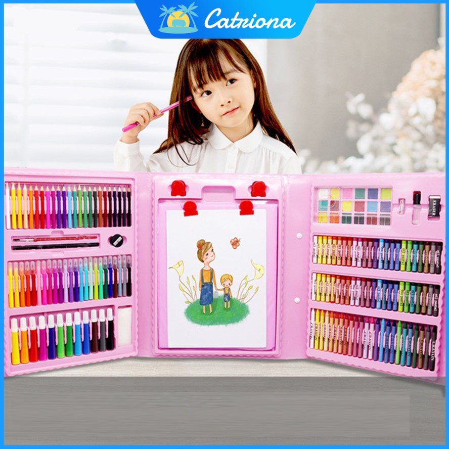 Original 208 PCS Kids Coloring Set Painting Water Color Crayon Drawing ...