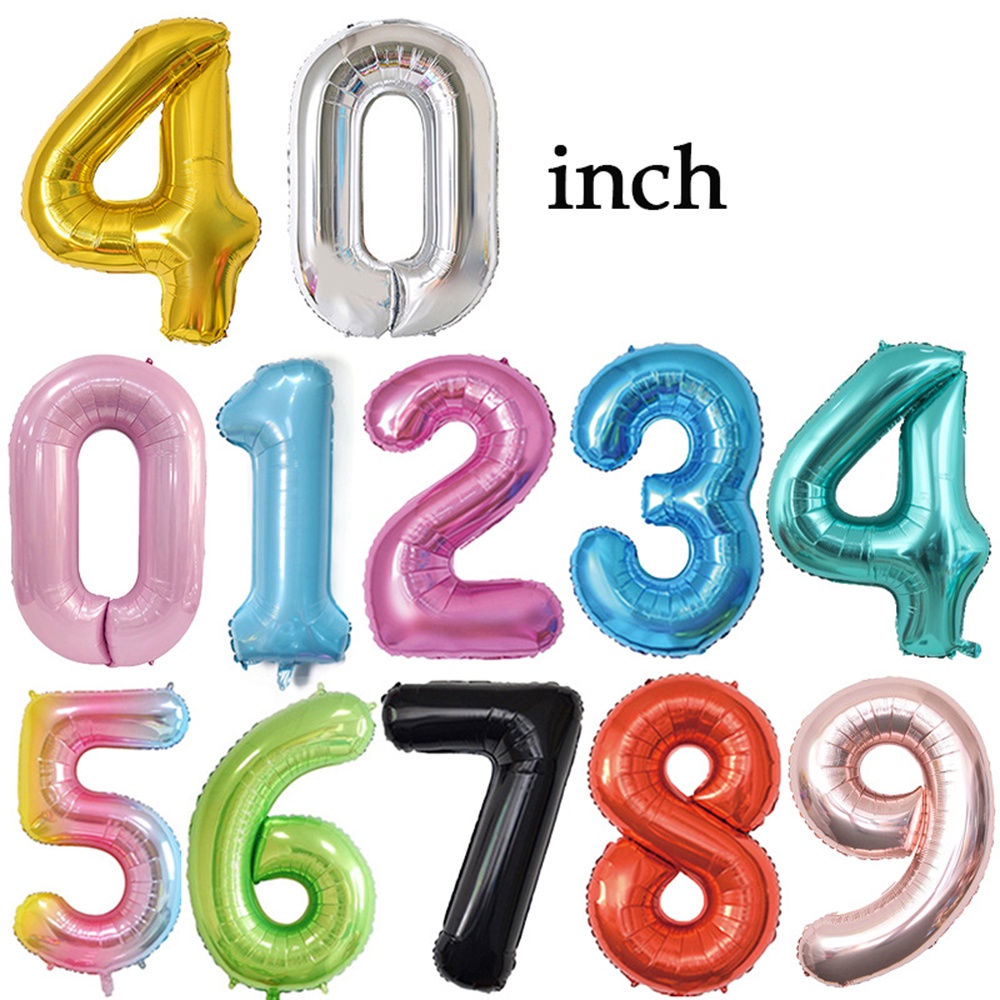 1pc 40Inch Macaron Pink Blue Green Number Balloons 0-9 Large Digital ...