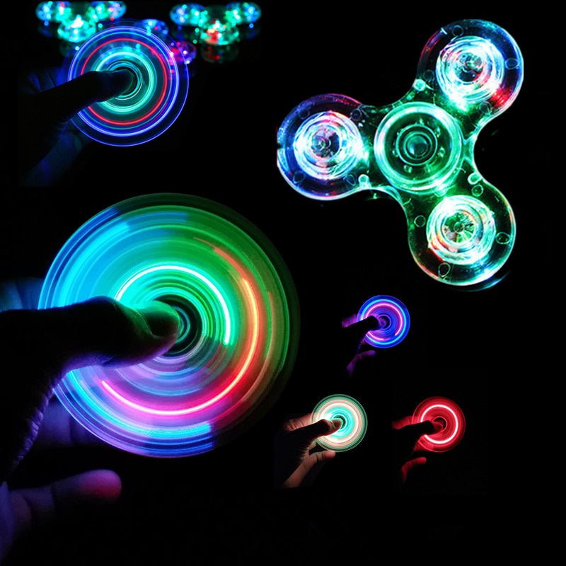 Luminous light Fidget Spinner Hand Top Spinners Glow Light Fidget ...