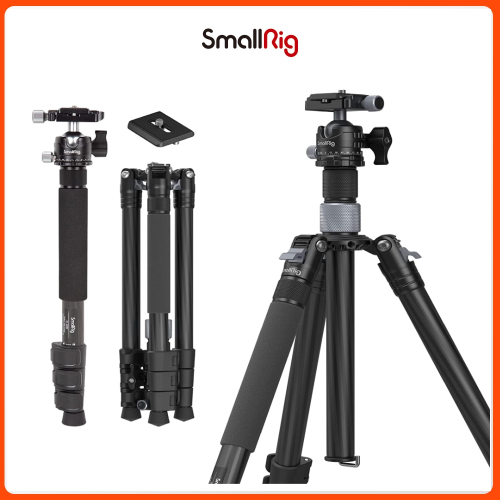 SmallRig 62.2" Carbon Fiber Tripod with Center Column, Travel