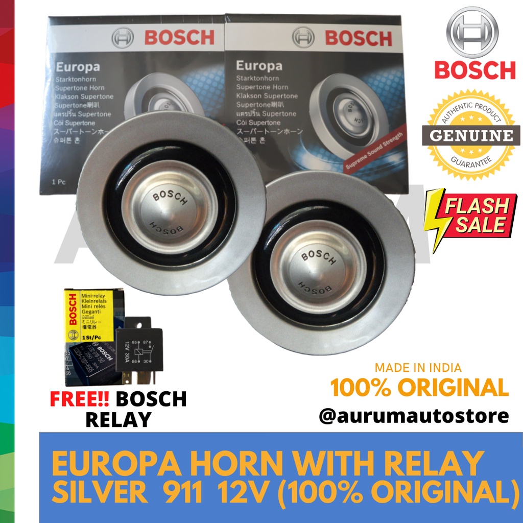Bosch Europa Horn 12 Volts 911 with relay Shopee Philippines