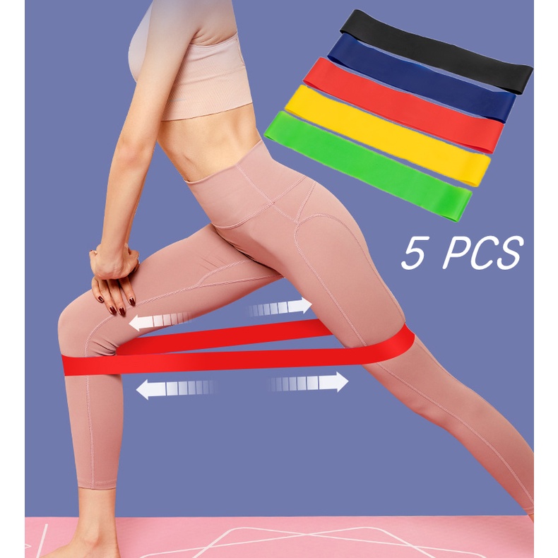 5PCS Resistance Band Set Exercise Loops Latex Elastic Rubber Band For ...