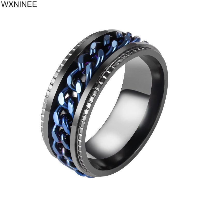 Rotatable Beers Bottle Opener Ring with Inner Rotating Chain Titanium ...