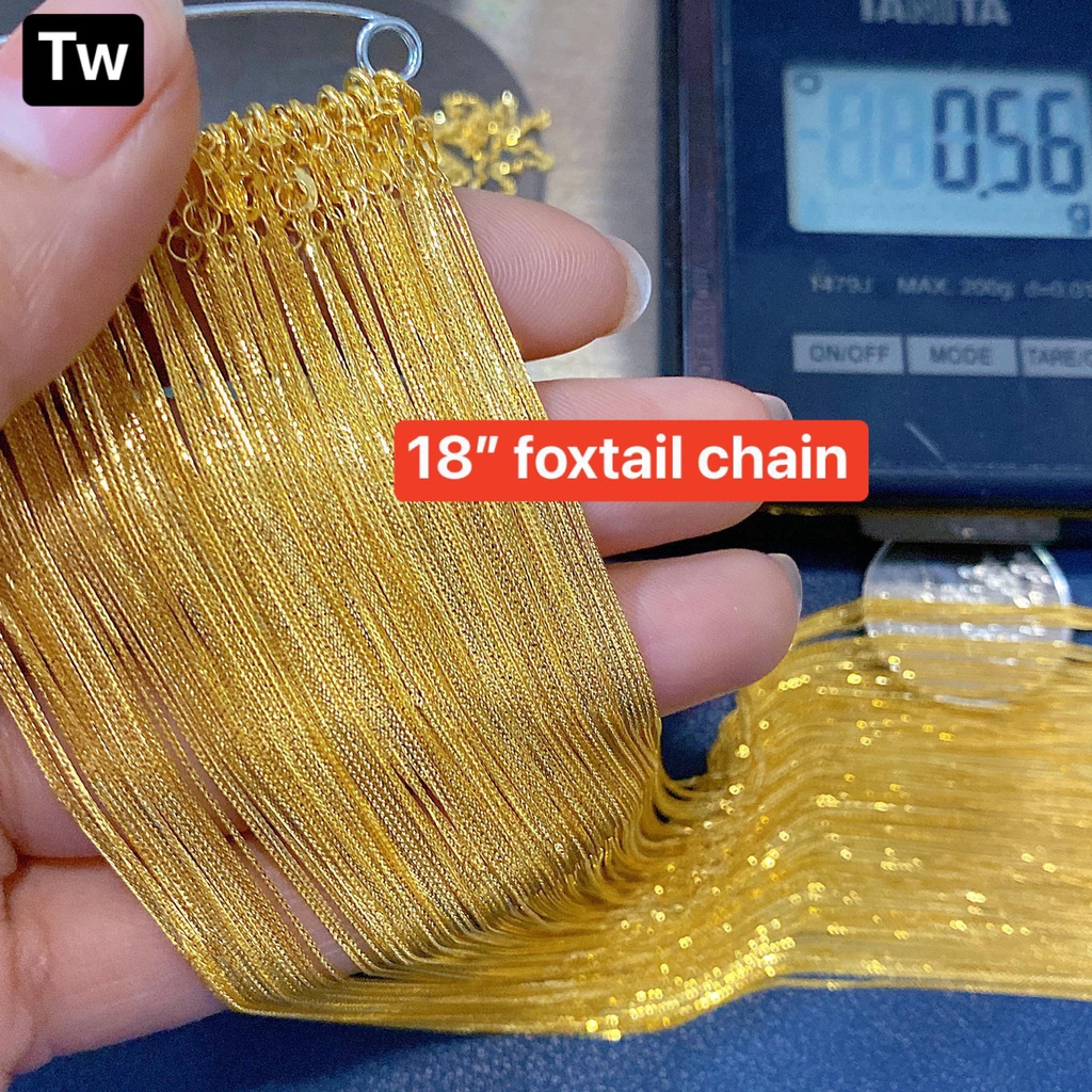 foxtail chain 18 inches 18k Saudi gold | Shopee Philippines