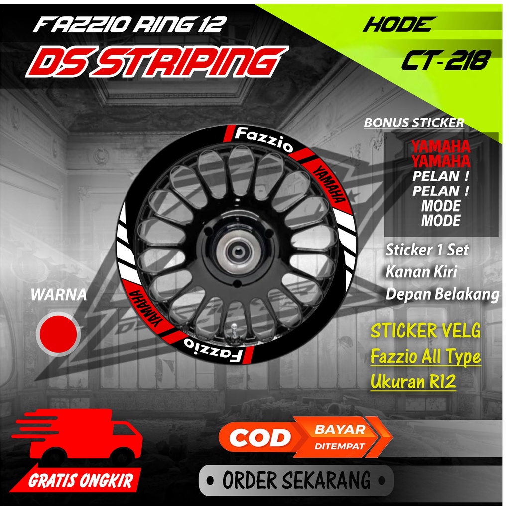 Ct-218 Fazzio Motorcycle Rim Sticker Ring 12 Good Rim Cutting Sticker ...