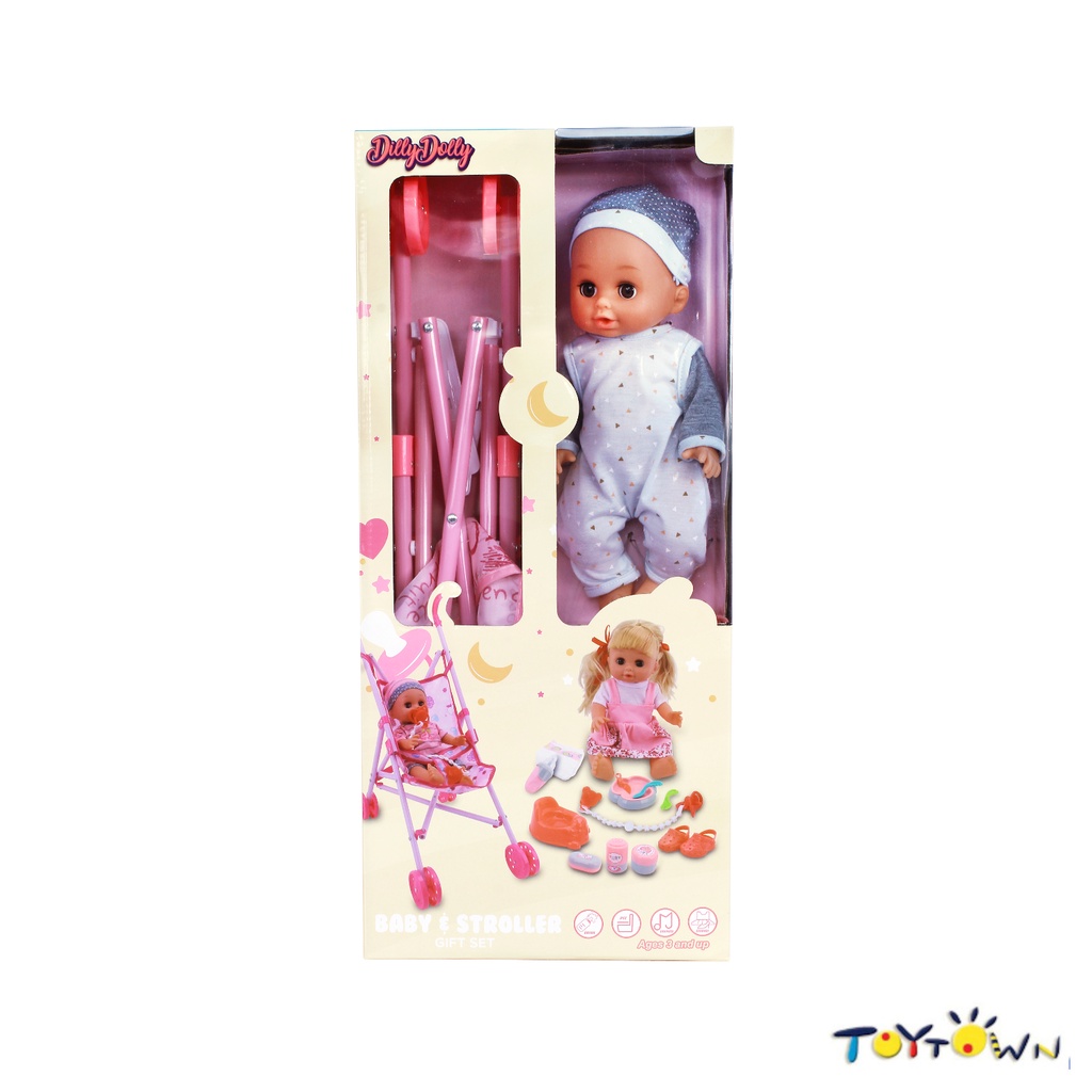 Doll with shop stroller gift set