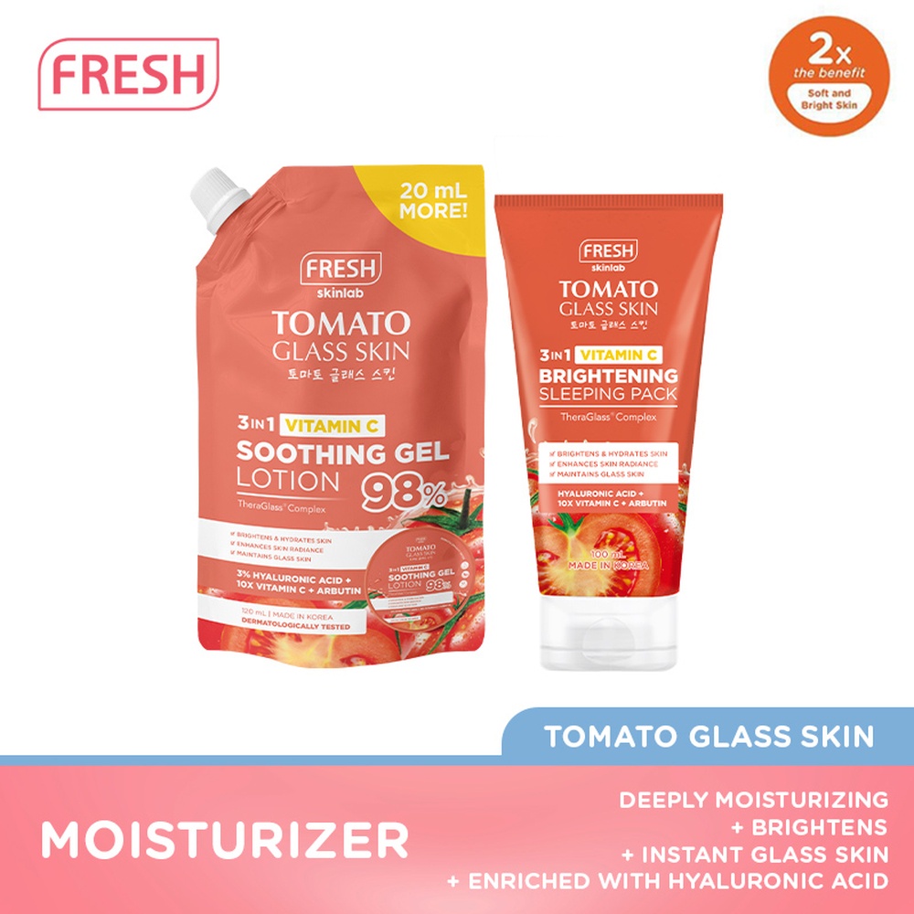 Fresh Skinlab Tomato Glass Skin Sleeping Pack 100 mL + Tomato Glass ...