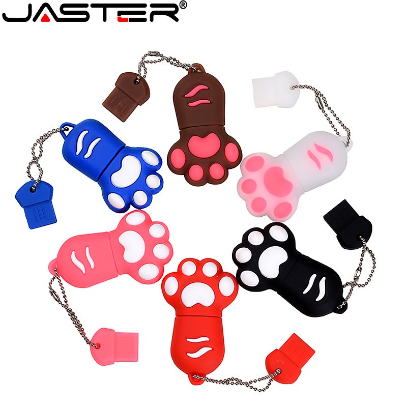 JASTER Cartoon Cat-pad USB Flash Drives 128GB Free Chain Gift USB 2.0 ...
