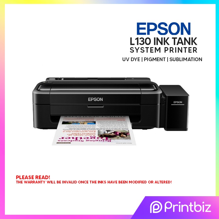 Epson L130 Ecotank Single Function Inktank Printer Unit Only Shopee Philippines 0113