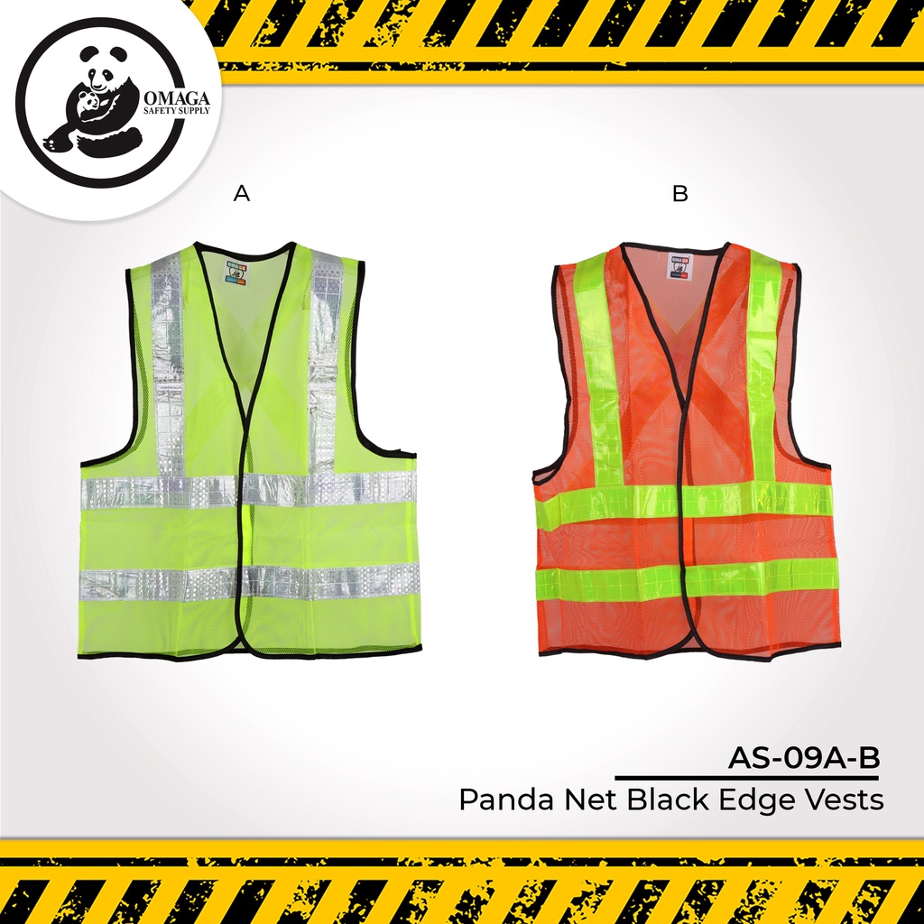 OMAGA BRAND SAFETY PANDA NET BLACK EDGE VEST AS-09 | Shopee Philippines