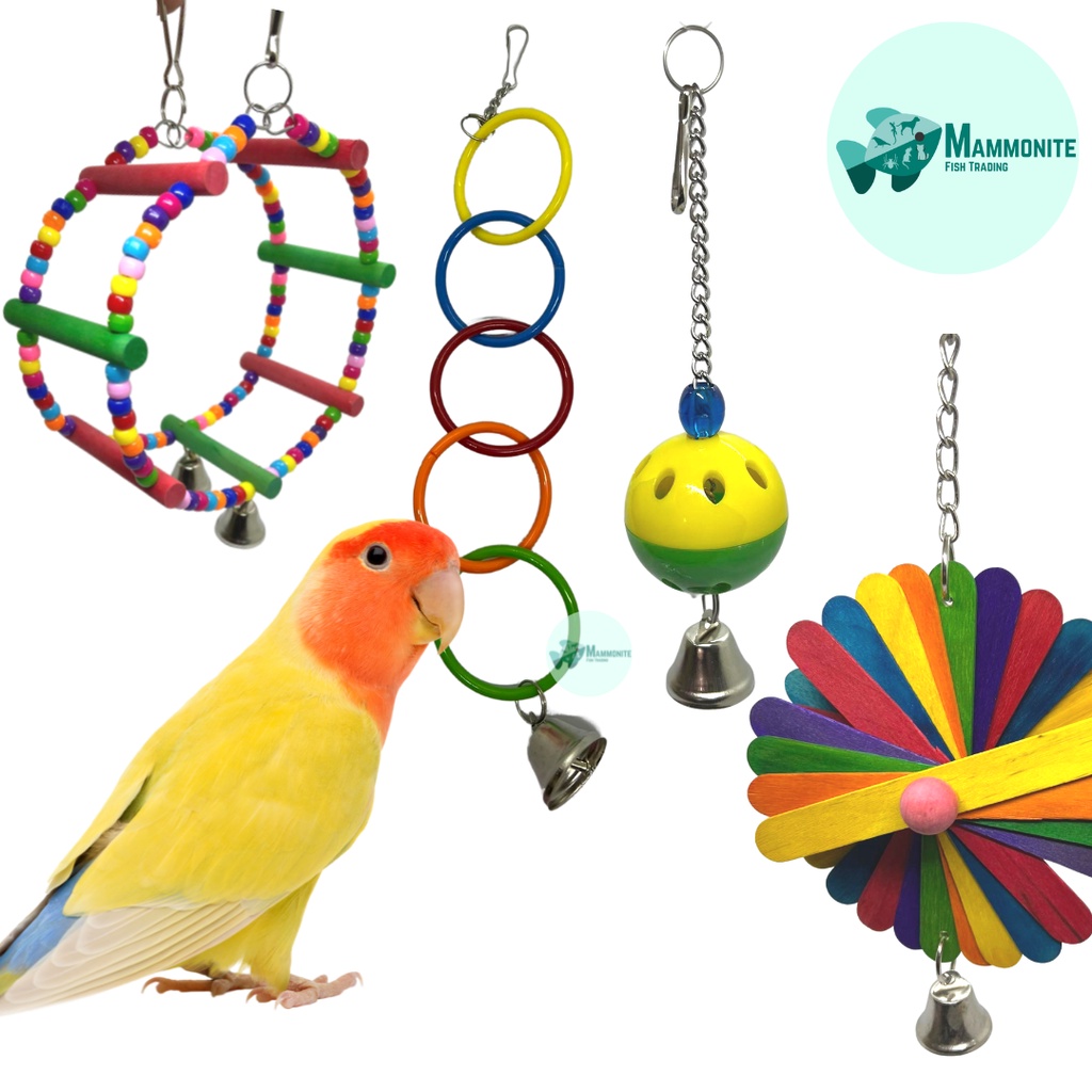 Bird Toy With Spinning Wheel – Interactive Cage Accessory For Exercise & Enrichment (Light Gray)