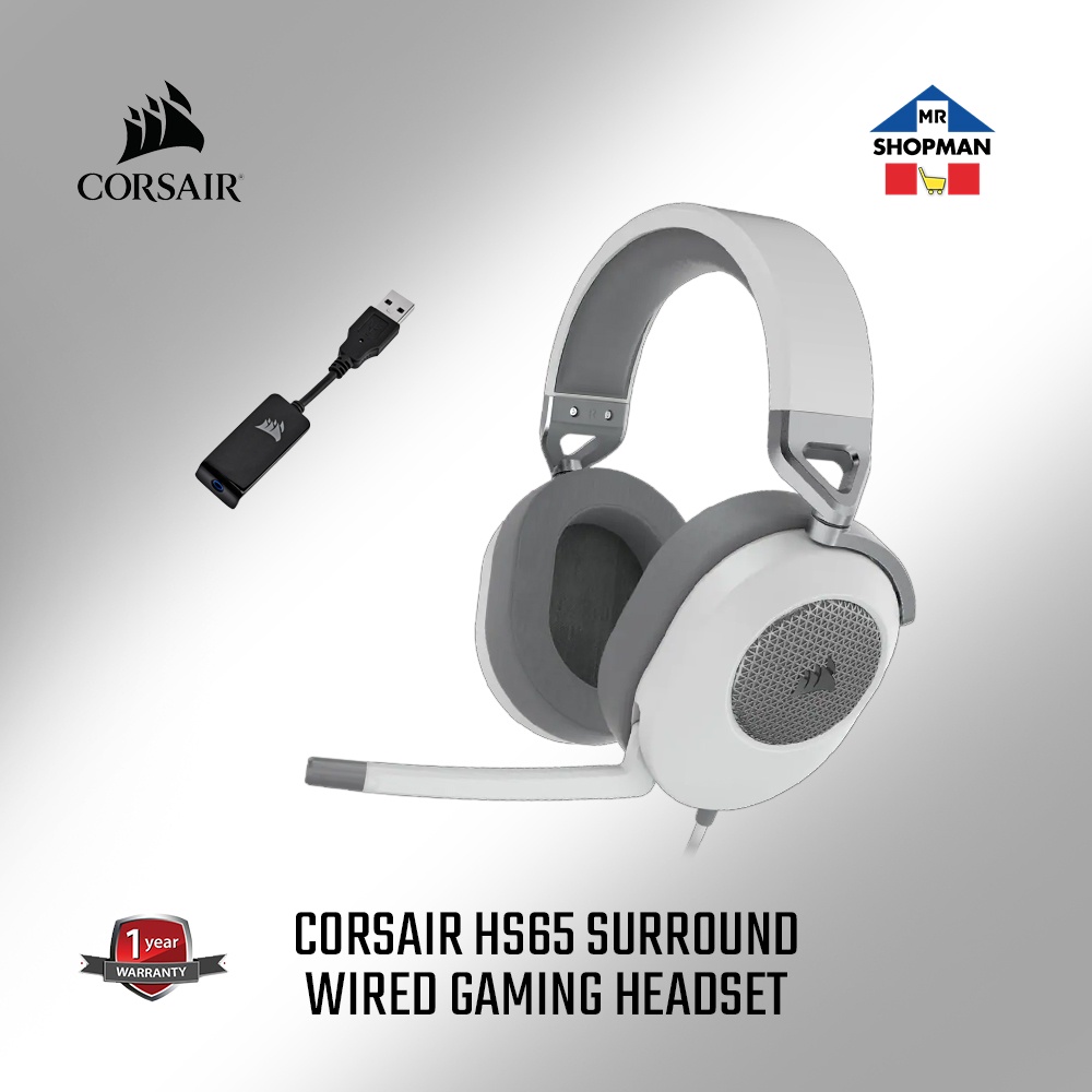Corsair HS65 Surround Wired / Wireless Gaming Headset White | Shopee ...