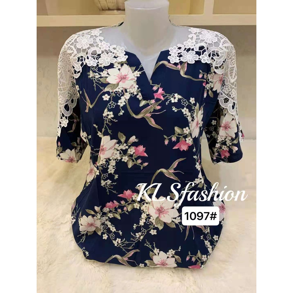 URBAN LUXURY Flowers Bow Neck Shirt - Beige main image 0