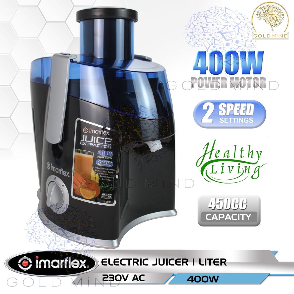 Imarflex Juicer Electric Juicer 1L Juice Extractor / 4500 cc / 2 Speed Setting / 400 watts