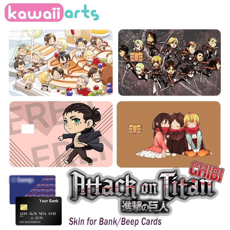 Attack On Titan AOT - Anime - CARD SKIN STICKERS ( ATM / BANK / BEEP ...