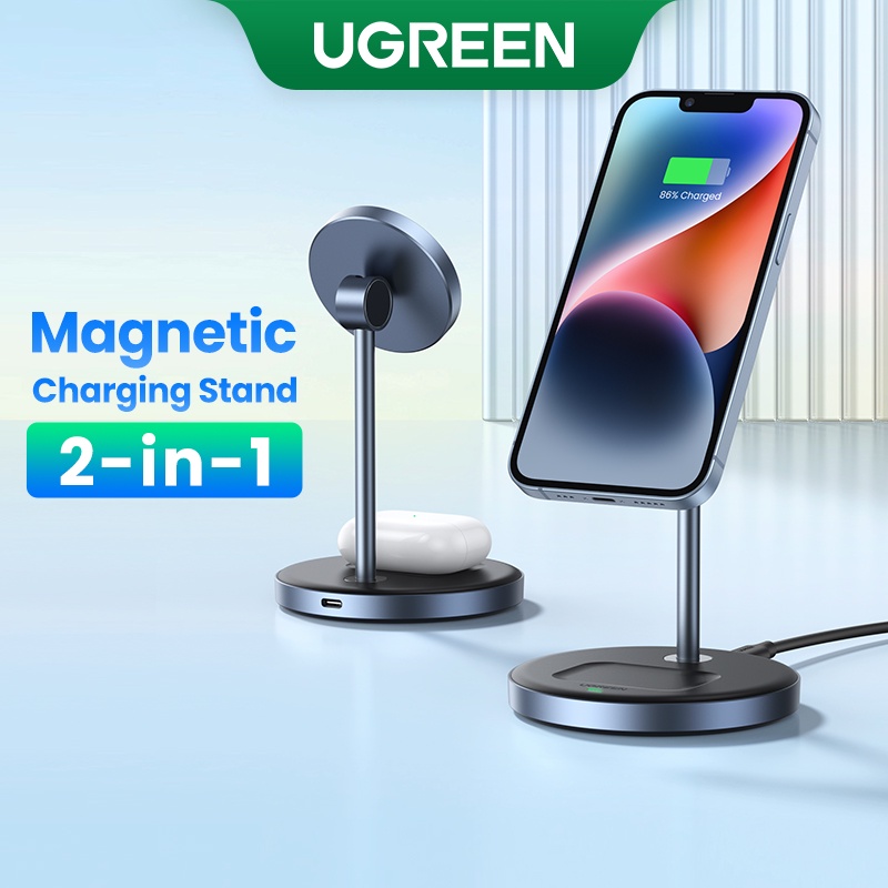 UGREEN Magnetic in Wireless Charger Stand Charging Station Dock for  iPhone 14/13/12/Airpod Earbuds
