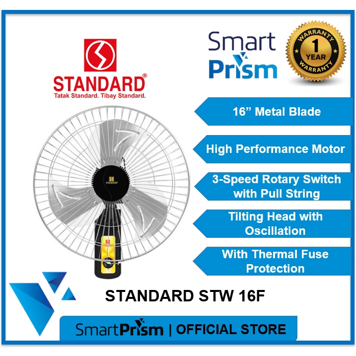 Standard Wall Fan | STW 16F 16 Inches Metal Blade with Rotary Switch ...