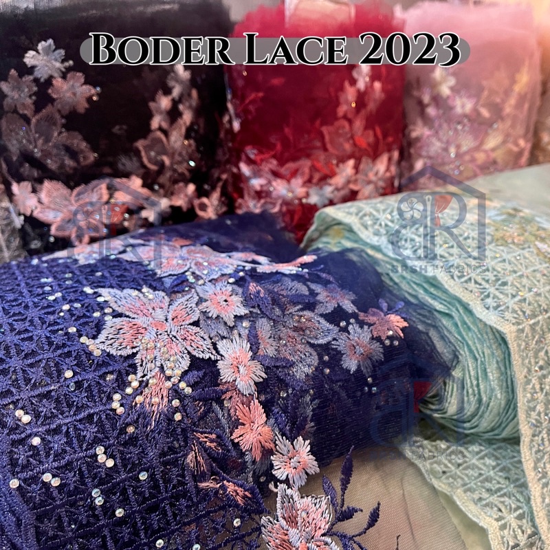 Border lace crystal tinggi 19cm, boder lace cantik, beautiful border ...
