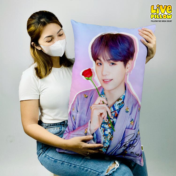 LIVEPILLOW BTS Suga merchandise kpop merch pillow BIG size 13x18 inches design Suga flower Shopee Philippines