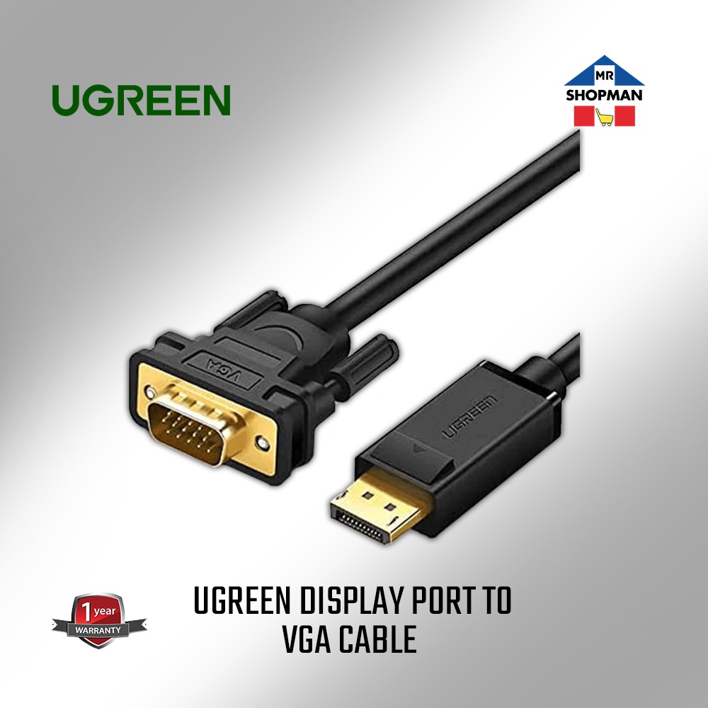 Ugreen Display Port Male To Vga Male Cable 10247 Dp105 Shopee Philippines