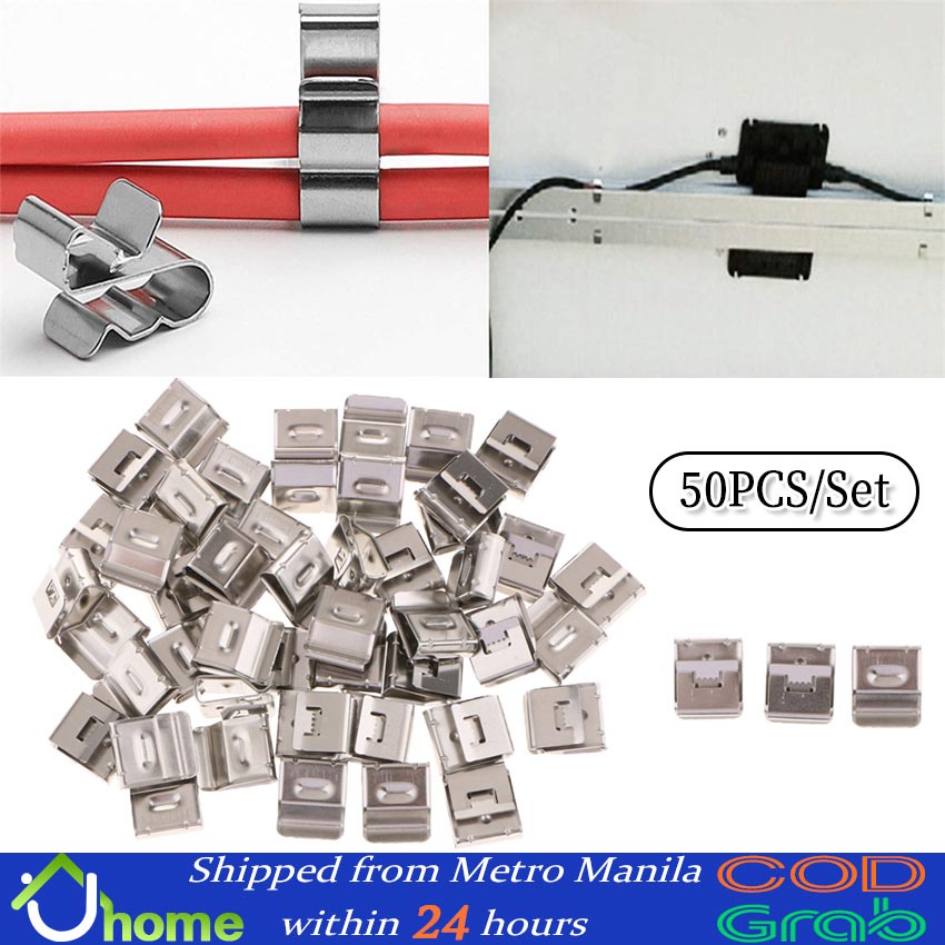 【SOYACAR】50Pcs Solar PV Wire Clip Photovoltaic Cable Panel Clamp Steel ...