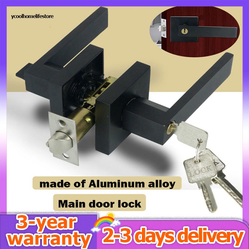 Door Handle Lock For Front Back Doors Lever Lock Knob Heavy Duty With ...